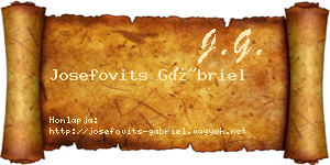 Josefovits Gábriel névjegykártya